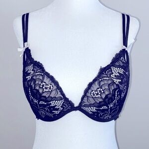 Black lace push up bra